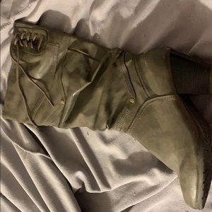 Gray high heel boots . Size 10